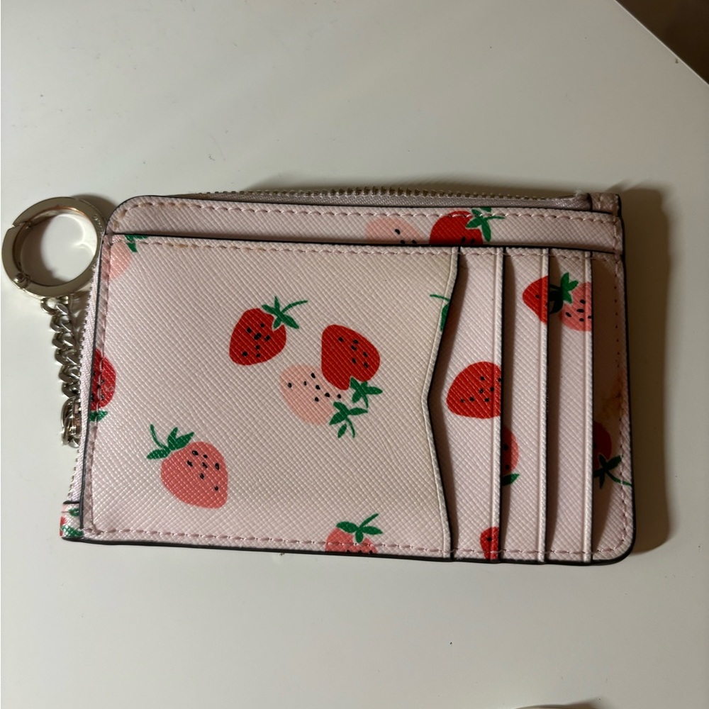 Kate Spade strawberry key chain wallet cardholder